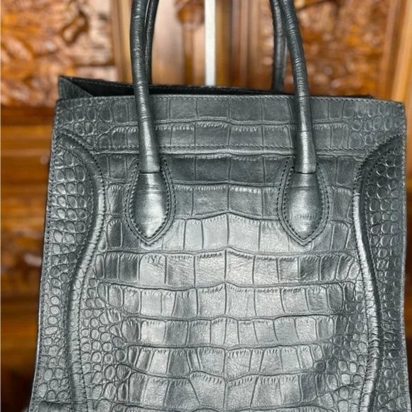 CELINE PHANTOM HANDBAG CROCODILE EMBOSSED LEATHER - Picture 9 of 15